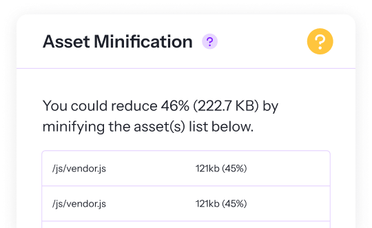 a screen that says asset minimization on it