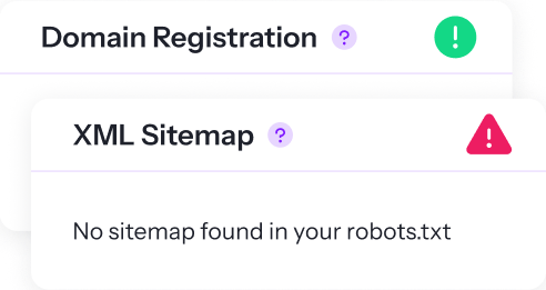 a screenshot of a website that says domain registration and xml sitemap