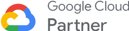 a google cloud partner logo on a black background